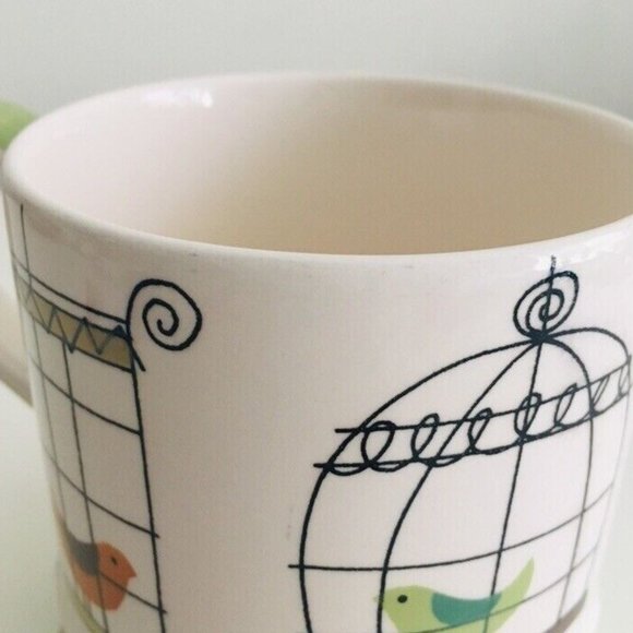 Pier 1 Imports Large Ceramic Cartoon Bird Cage Mug ~ 16 Oz. - Picture 12 of 12